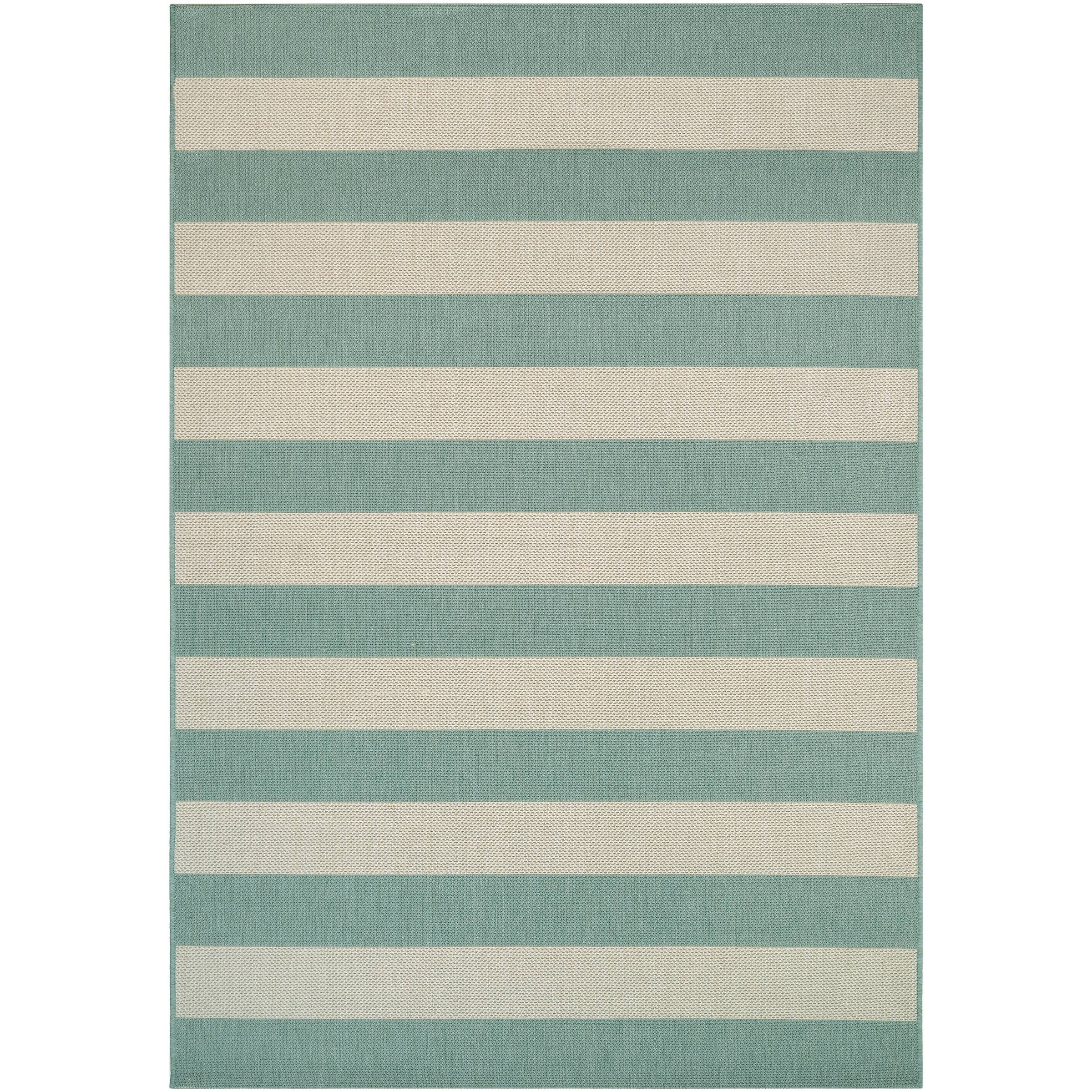 Couristan Afuera Yacht Club Pumpkin Ivory Indoor Outdoor Rug 92 X 125