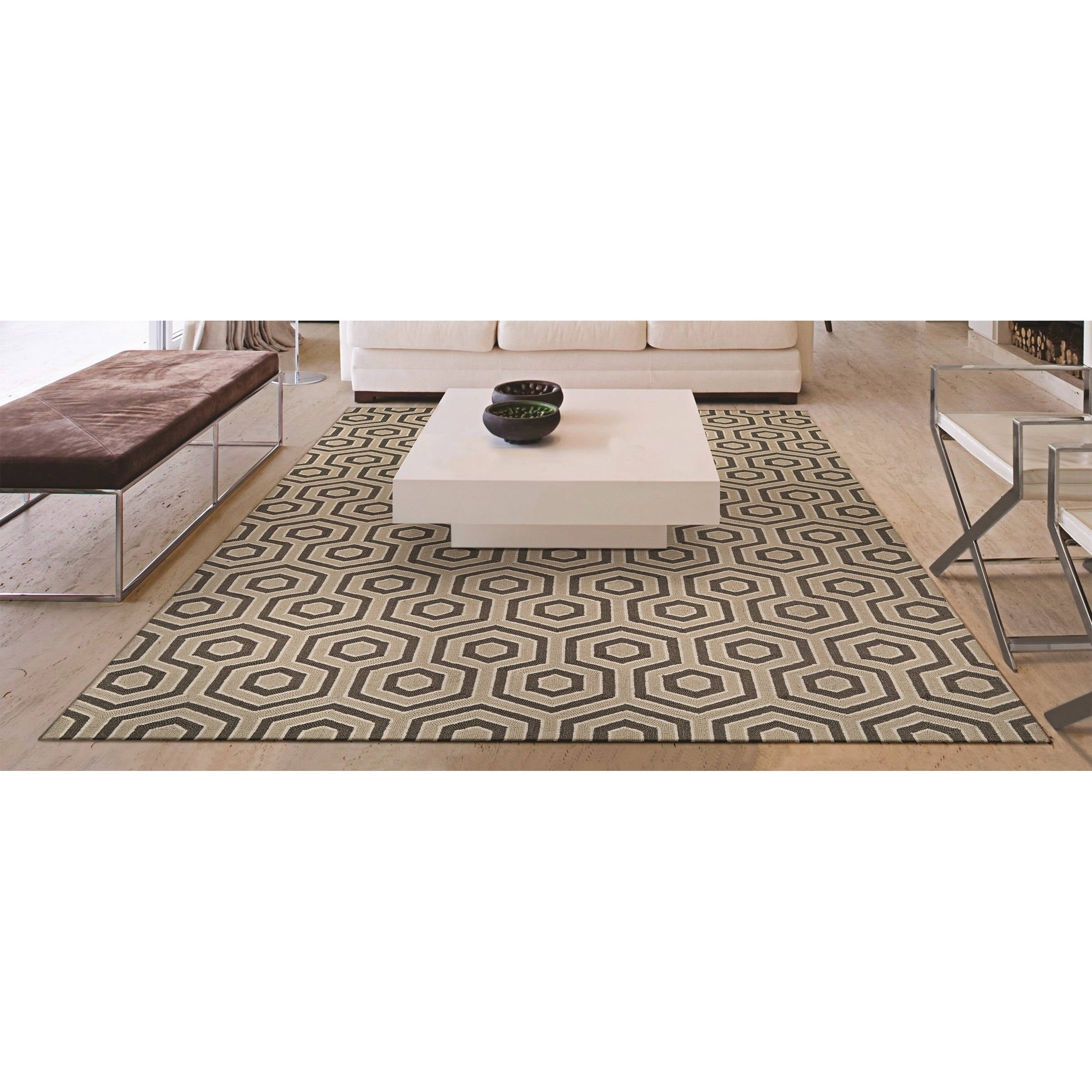 Couristan Bowery Ainslie Ivory Grey Wool Area Rug 34 X 54