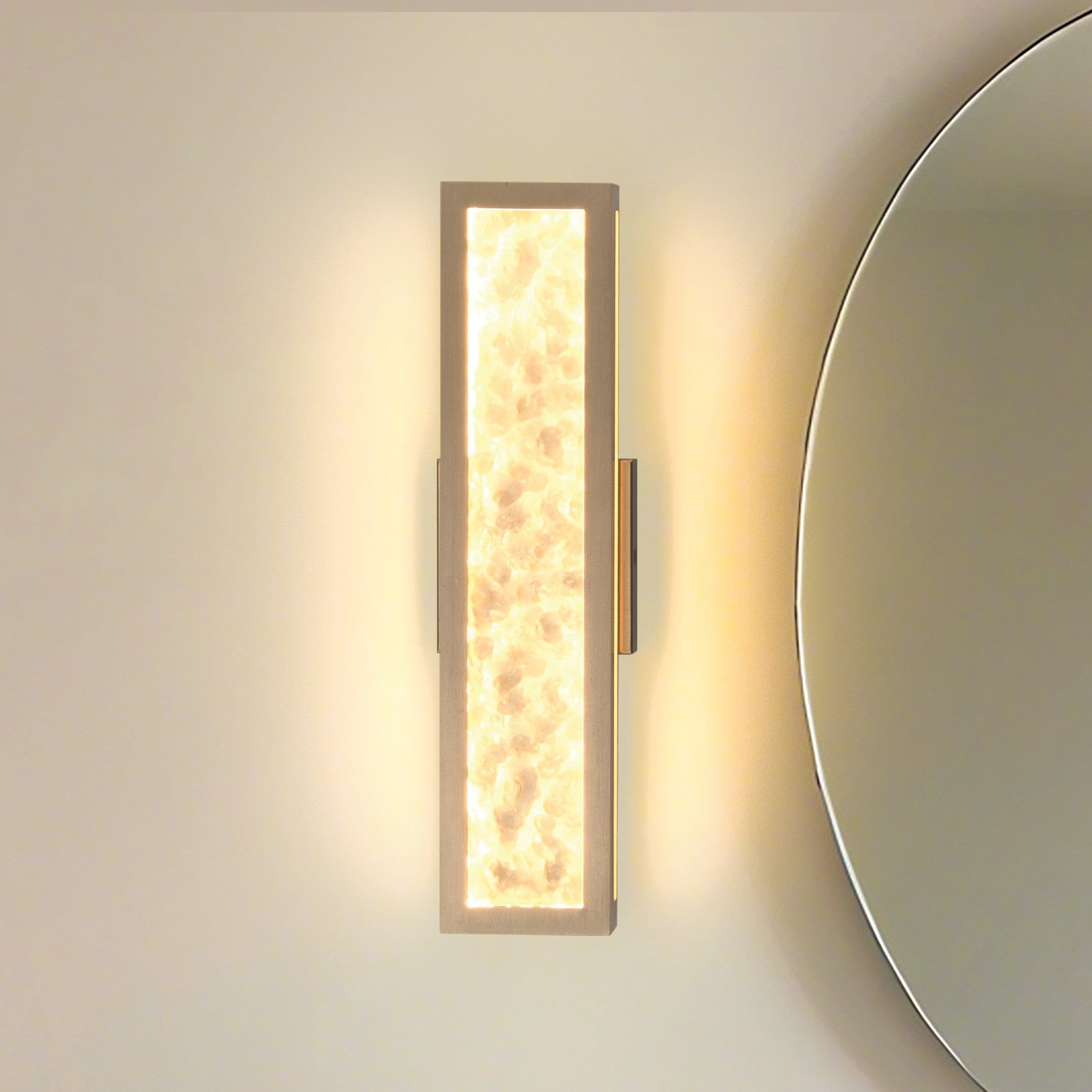Courtney 18 Inch Champagne Gold 5Cct Led Vanity Light With Clear Water Glass