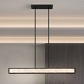 Courtney 48 Inch Textured Black 5Cct Led Linear Chandelier With Clear Water Glass L 48 X W 3.5 X H 4 X M H 60.75
