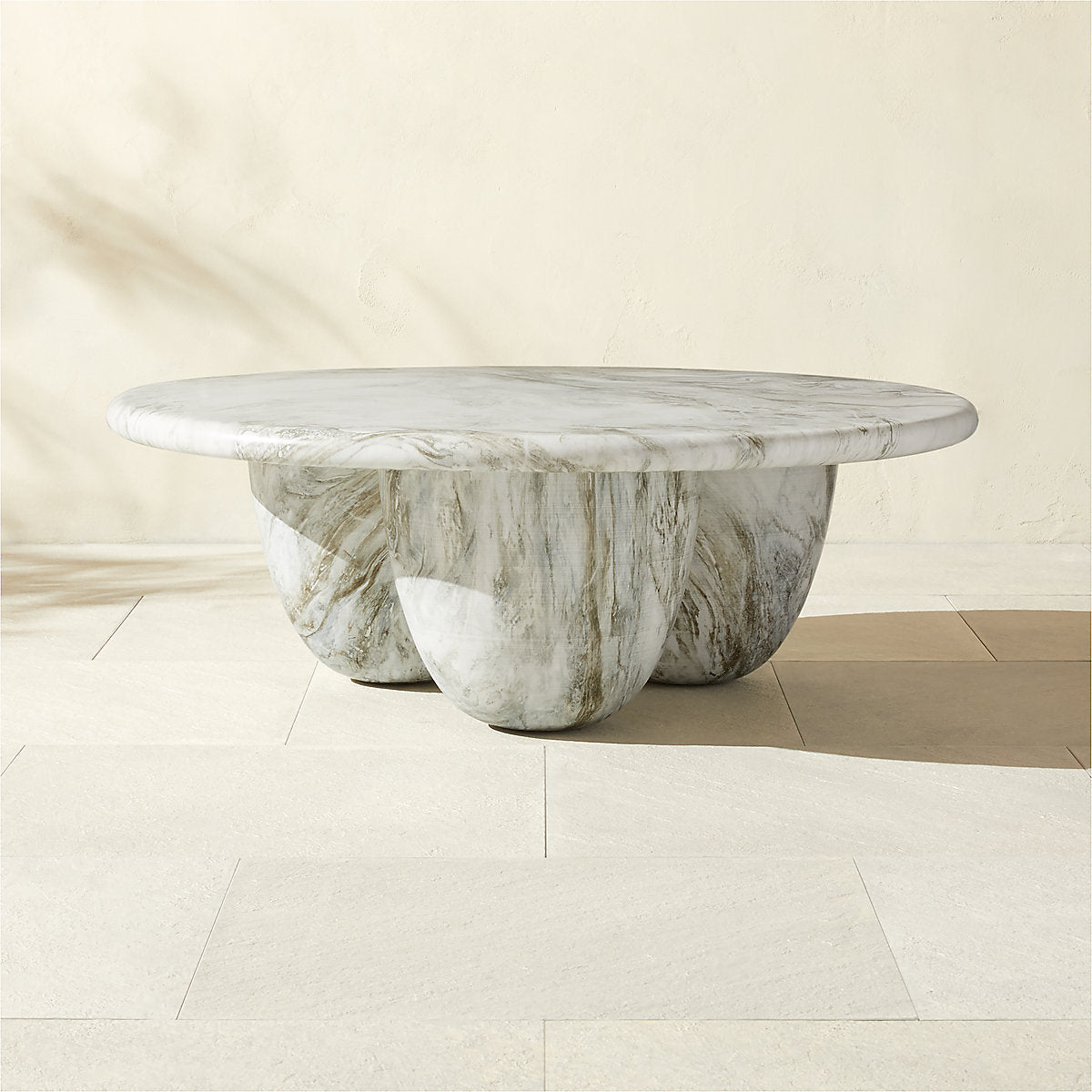 Cova Round Marbled Resin Indoor/Outdoor Side Table