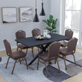 Cove Modern Stackable Dining Chair With Gold Speckled Stainless Steel Frame Vegan Leather 330Lb Capacity Fully Assembled