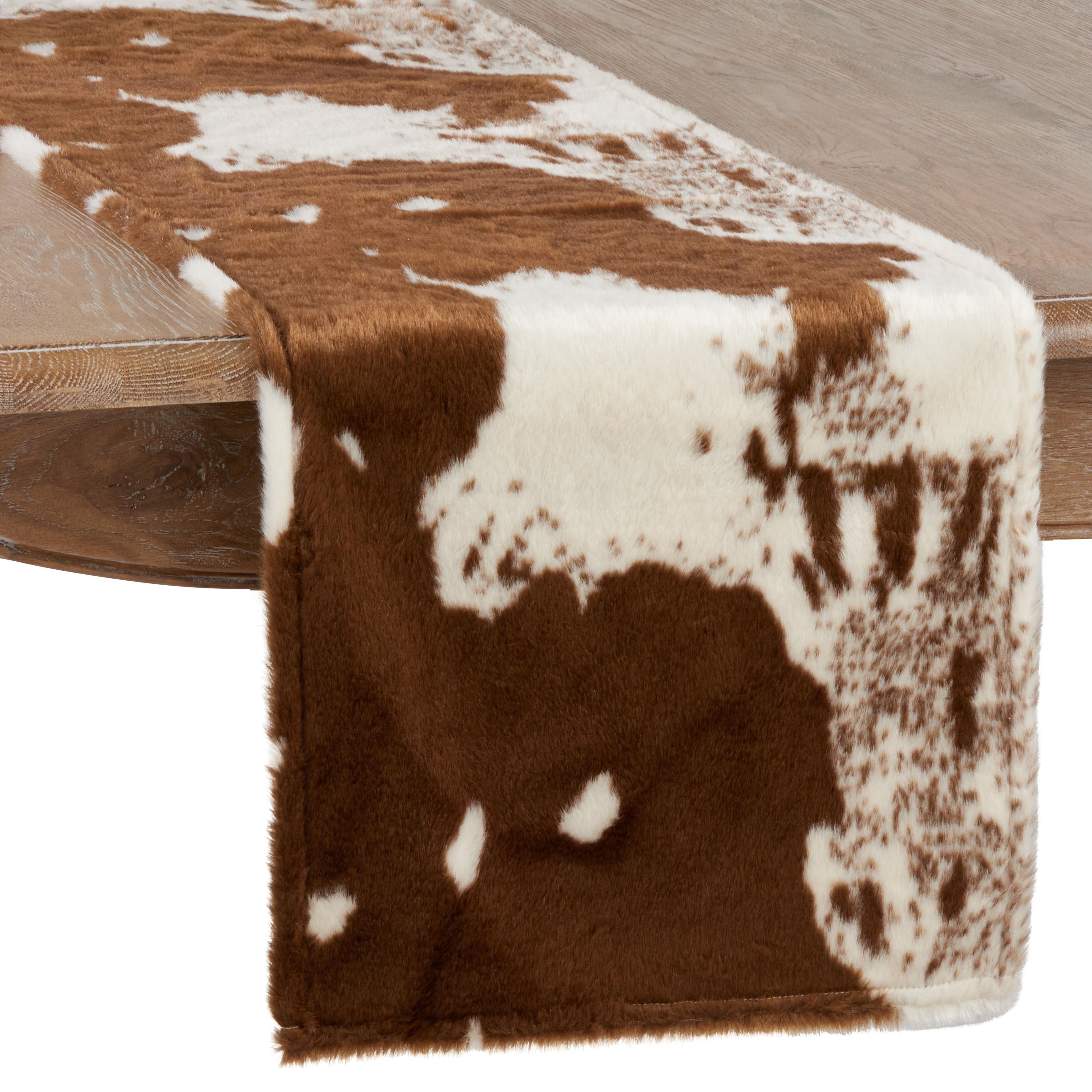 Cow Hide Design Faux Fur Runner