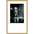 Cow In Bathtube 3 By Justyna Jaszke Wood Framed Wall Art Print