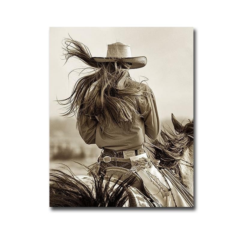 Cowgirl By Lisa Dearing Gallery Wrapped Canvas Giclee Art 30 In X 24 In Ready To Hang