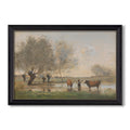 Cows In A C 1873 1874 Jean Baptiste Camille Corot Custom Framed Canvas