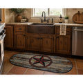 Cozy Cabin Barn Star Rubber Back Accent Rug 20 X44 Oval