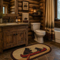 Cozy Cabin Bear Canoe Accent Rug 20 X44 Oval 18 X 38