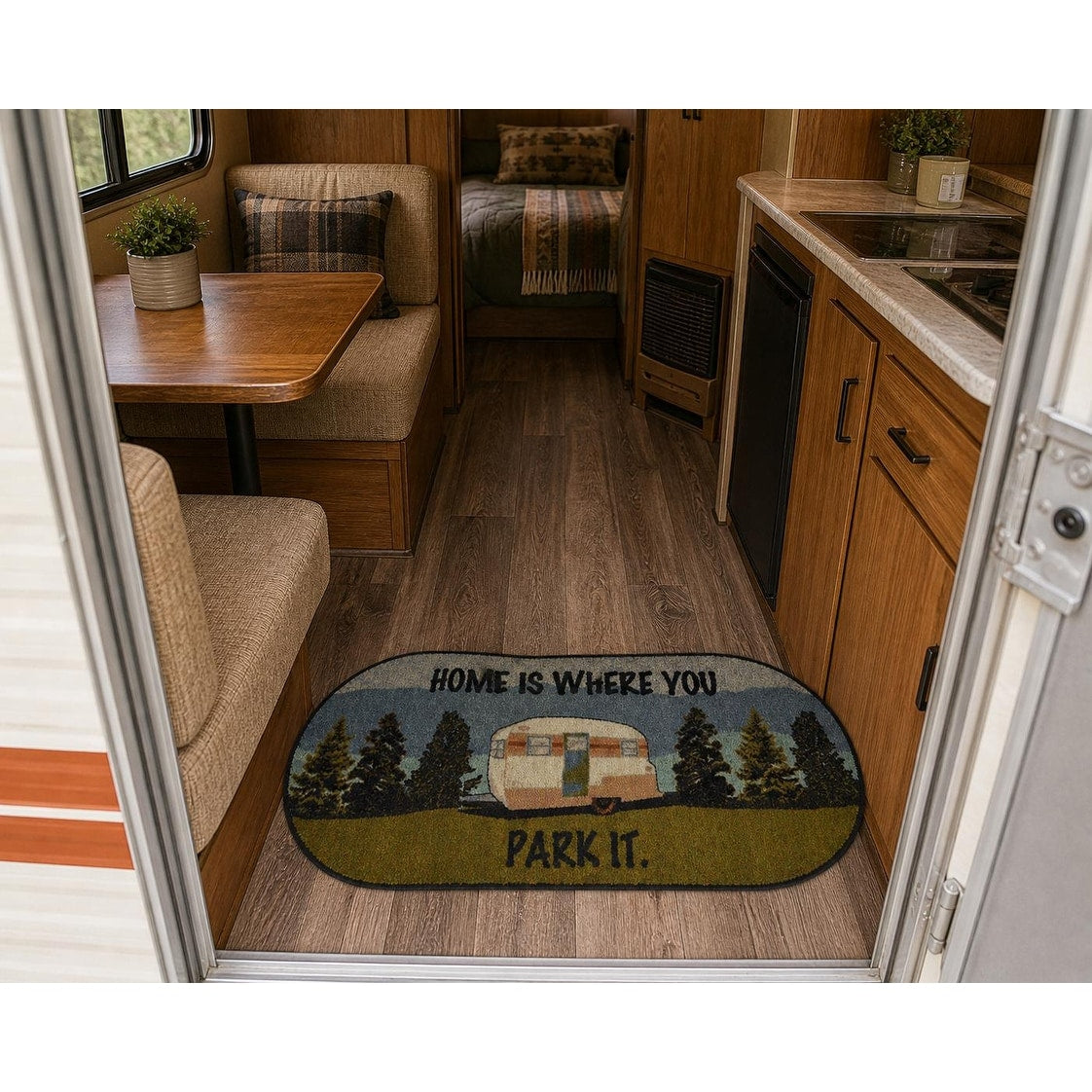 Cozy Cabin Home Is Where You Park It Accent Rug 20 X44 Oval