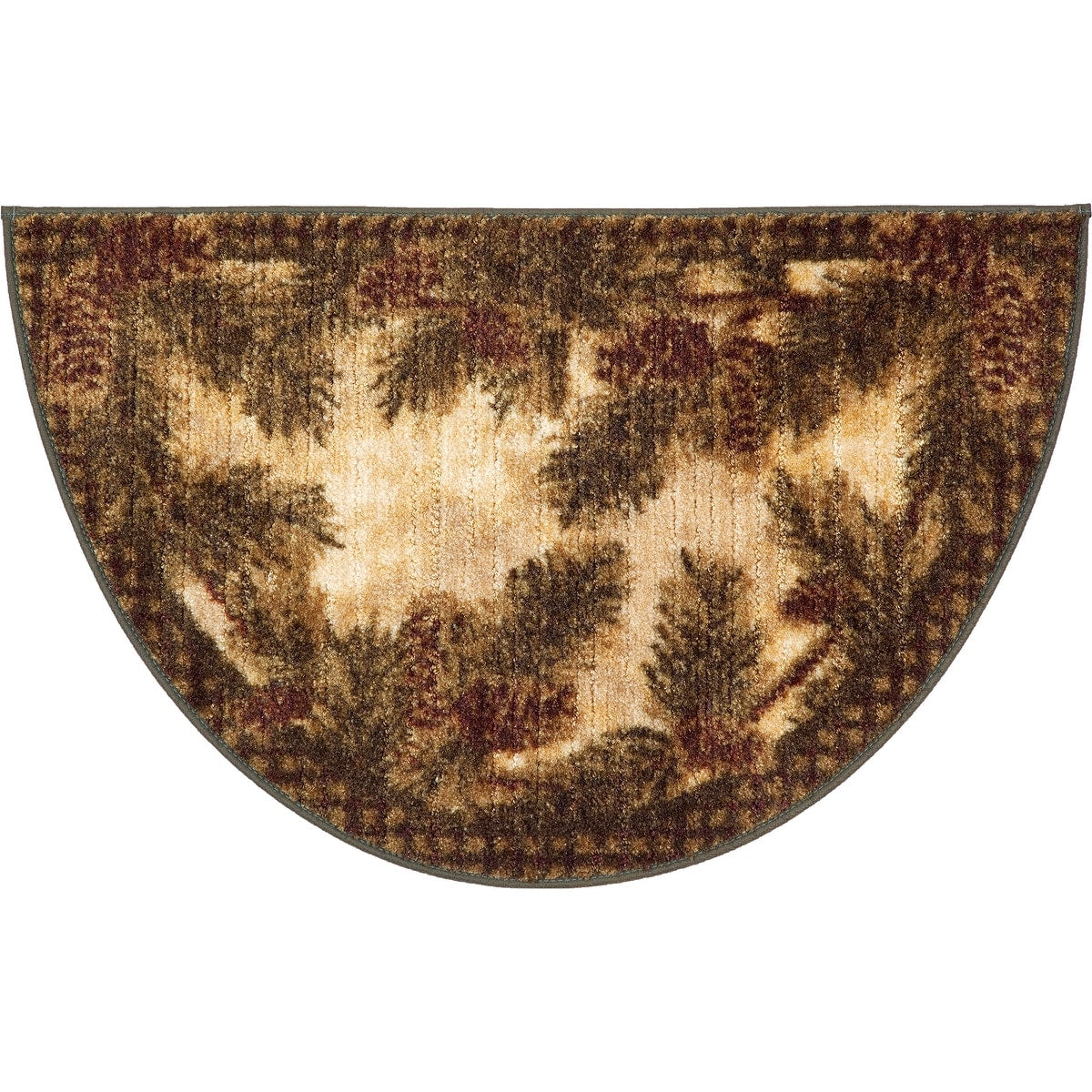 Rustic Lodge Pine Cone Gingham Accent Rug 17 X 27