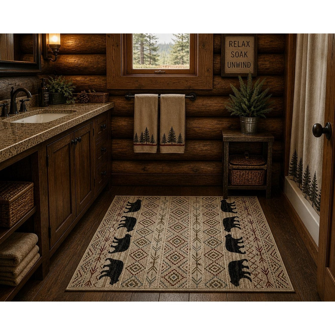 Cozy Cabin Rustic Quilt Accent Rug 30 X46