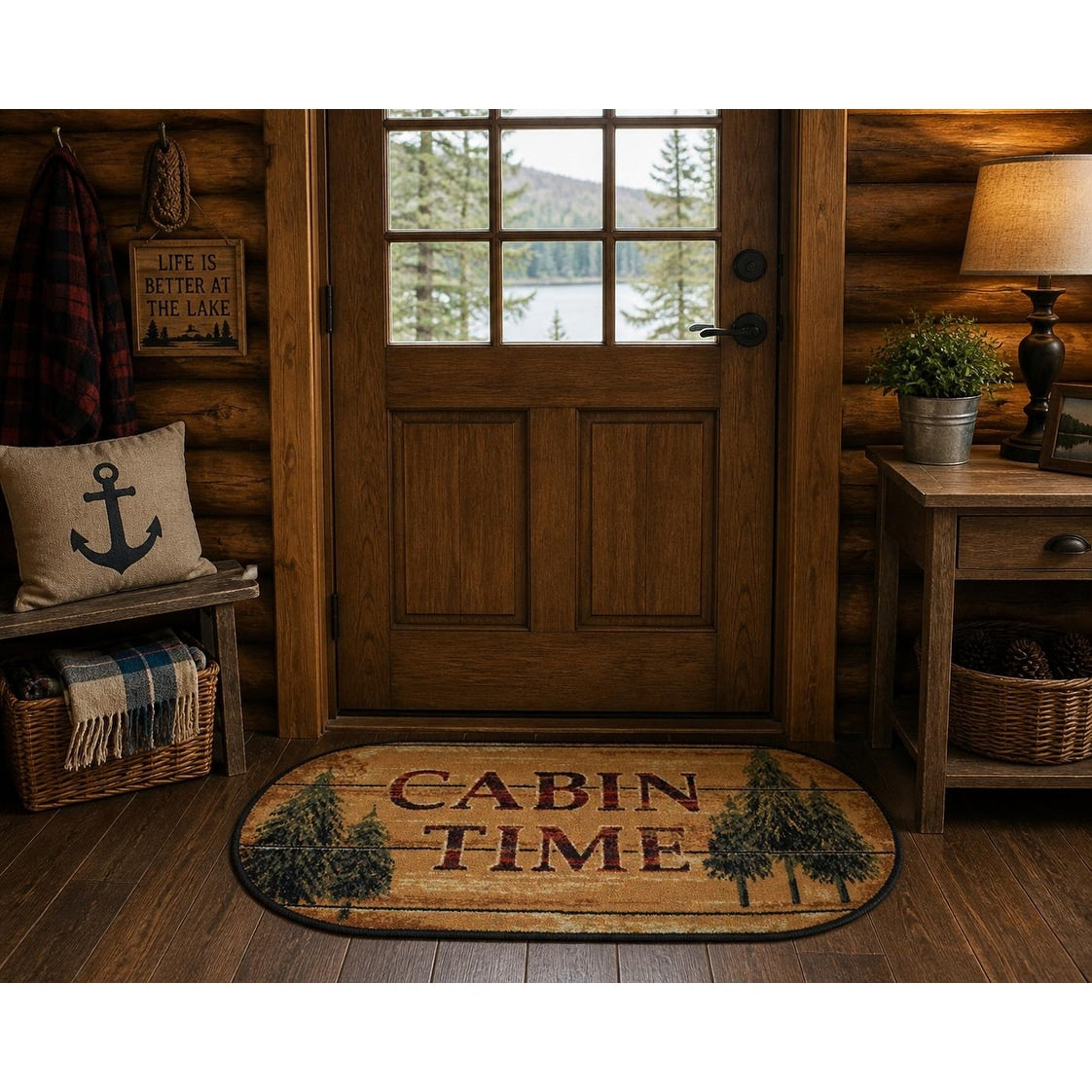Cozy Cabin Time Cabin Accent Rug 20 X44 Oval 18 X 38