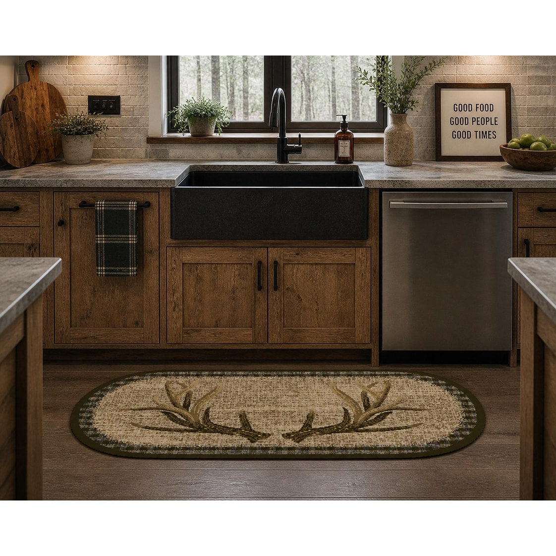 Cozy Cabin Trophy Rack Accent Rug 20 X44