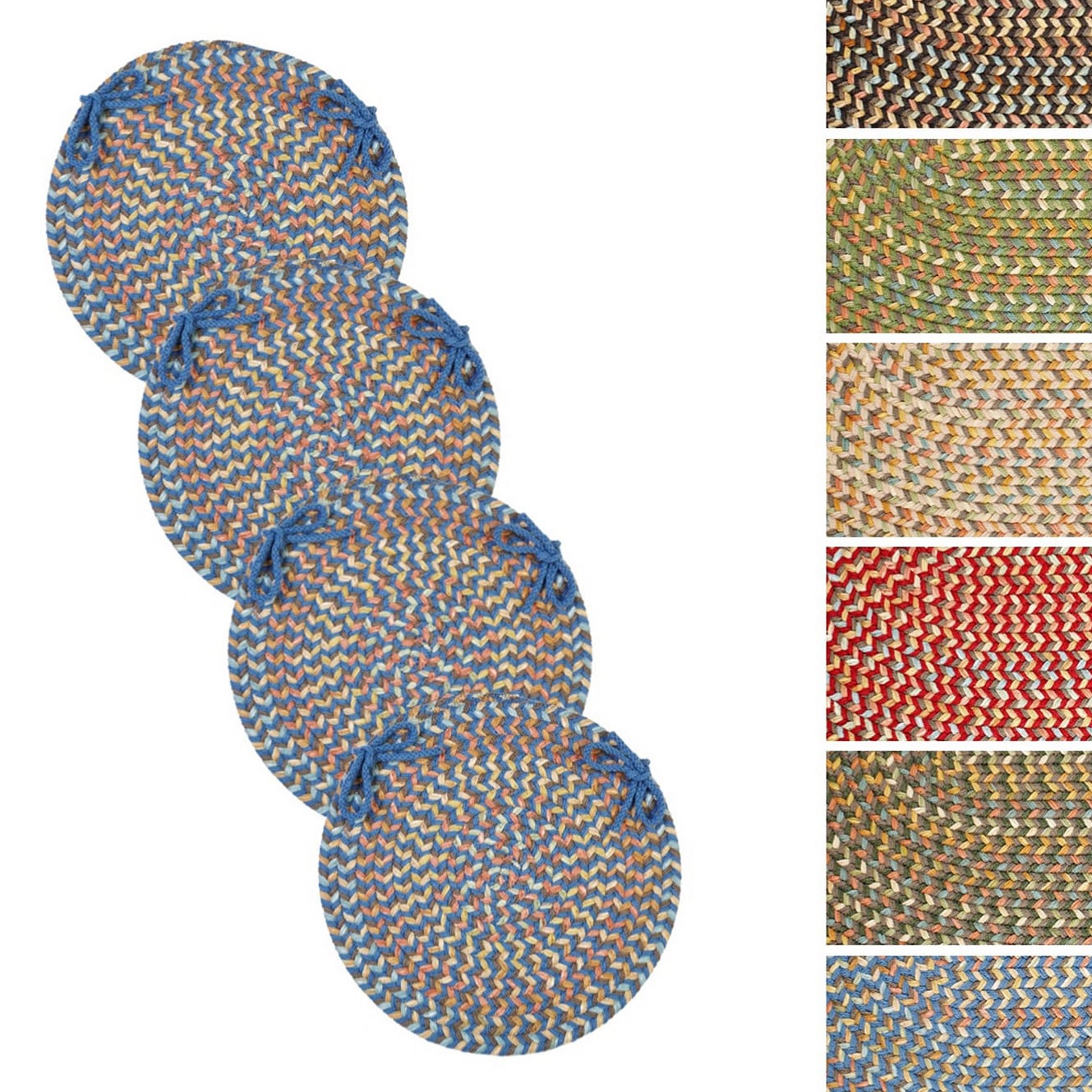 Cozy Cove Reversible Braided Chair Pads By Rhody Rug Set Of 4