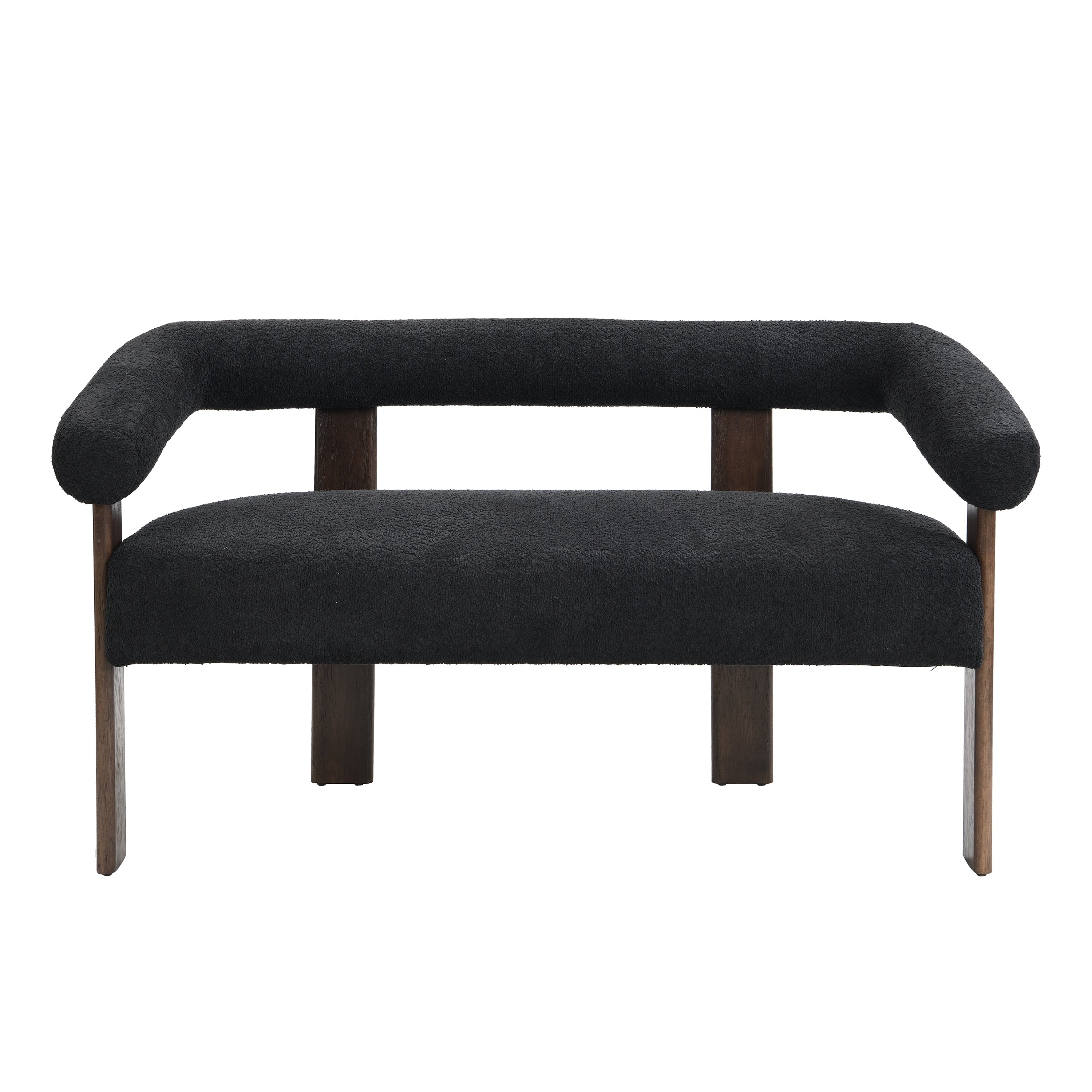 Cozy Curved Boucle Loveseat Space Saving Stylish Supportive