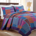 Cozy Line Aldiana 3 Piece Patchwork Reversible Cotton Quilt Set