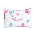 Cozy Line Ballerina Embroidered Cotton Lumbar Pillow