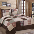 Cozy Line Brody Plaid Patchwork Reversible Quilt Set