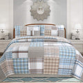 Cozy Line Hank Patchwork 3 Piece Reversible Cotton Quilt Set