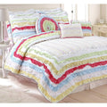 Porch Den Appledale Ruffled Cotton Reversible Quilt Set