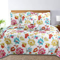 Cozy Line Home Fashions Spring Blossom Reversible 3 Piece Quilt Set