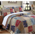 Cozy Line Hyler Patchwork Cotton 3 Piece Reversible Quilt Set