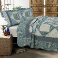 Cozy Line Monique Toile Patchwork 3 Piece Reversible Cotton Quilt Set
