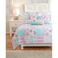 Cozy Line Pink Garden Reversible Bedding Quilt Set