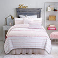 Cozy Line Pink Princess Ruffle Cotton Quilt Set