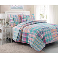 Porch Den Copel Grid Patchwork Cotton Reversible Quilt Set