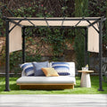 Cozywor 10 Ft. X 10 Ft. Metal Pergola With Beige Shade Canopy