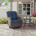 Cozywor 2 Piece Wicker Patio Swivel Rocking Chair Outdoor Bistro Set