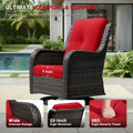 Cozywor Brown Wicker Patio Swivel Rocking Chair