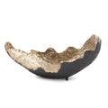 Cracked Edge Ebony Tray With Gold Interior Large 13.5H X 19.5W X 9.5D