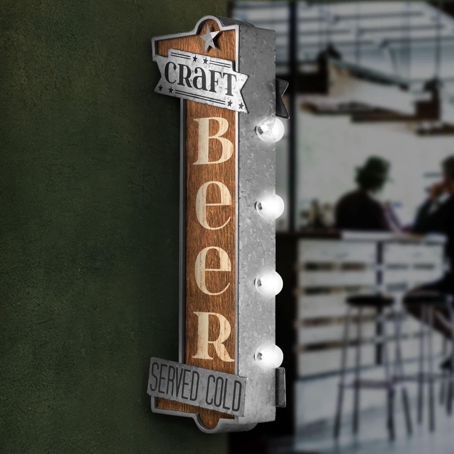 American Art Decor Craft Beer Metal Bar Vintage Marquee Led Sign Man Cave Wall Decor