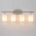 Crafthome Modern Contemporary 28 4 Light Bathroom Vanity With Satin Nickel Finish And Frosted Glass Shades For Bathroom