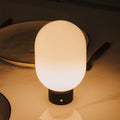 Crafthome Modern Opal Glass Cordless Rechargeable Table Lamp Unique Statement Dimmable Led Bedside Lamp For Cozy Bedroom H7