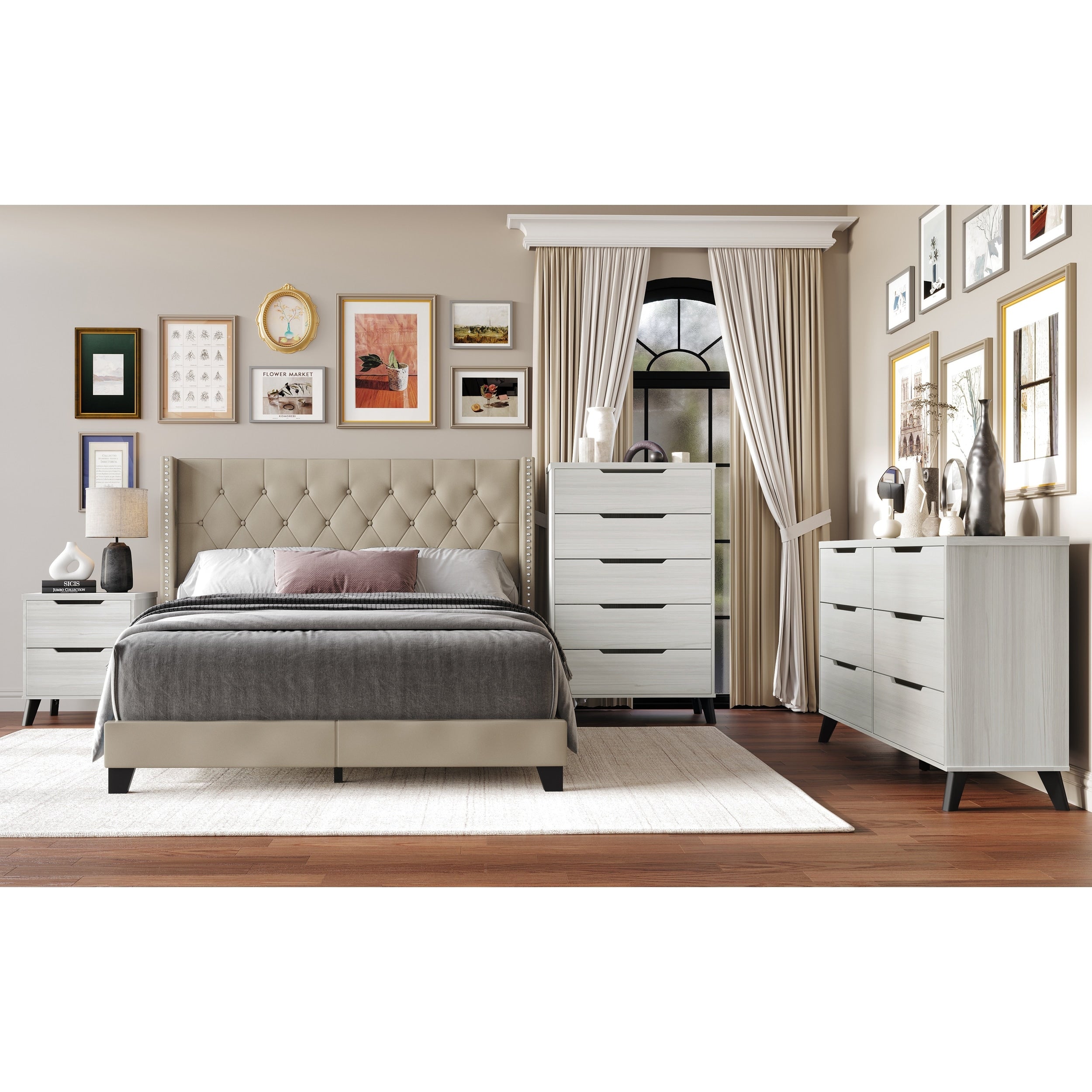 Craftporch Chic Bedroom Set With Nightstand Dresser And Chest