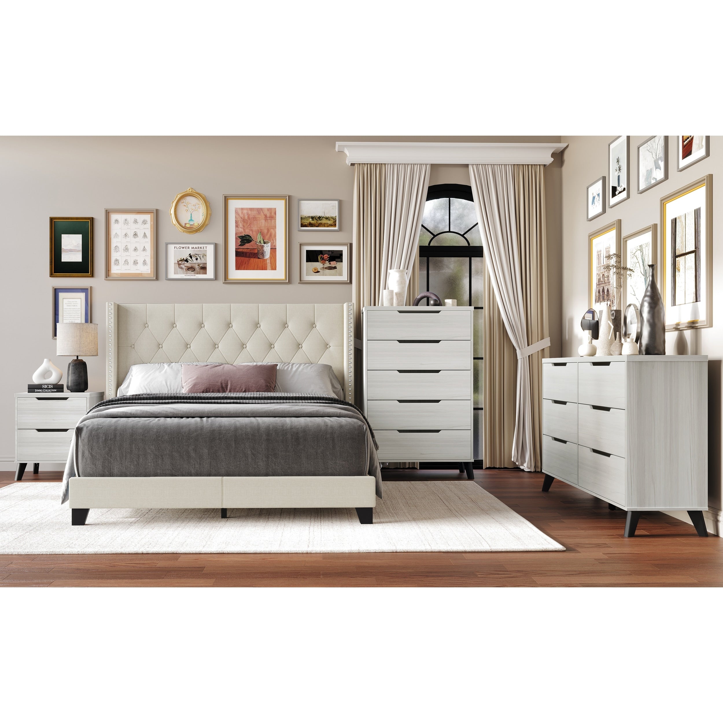Craftporch Chic Bedroom Set With Nightstand Dresser And Chest