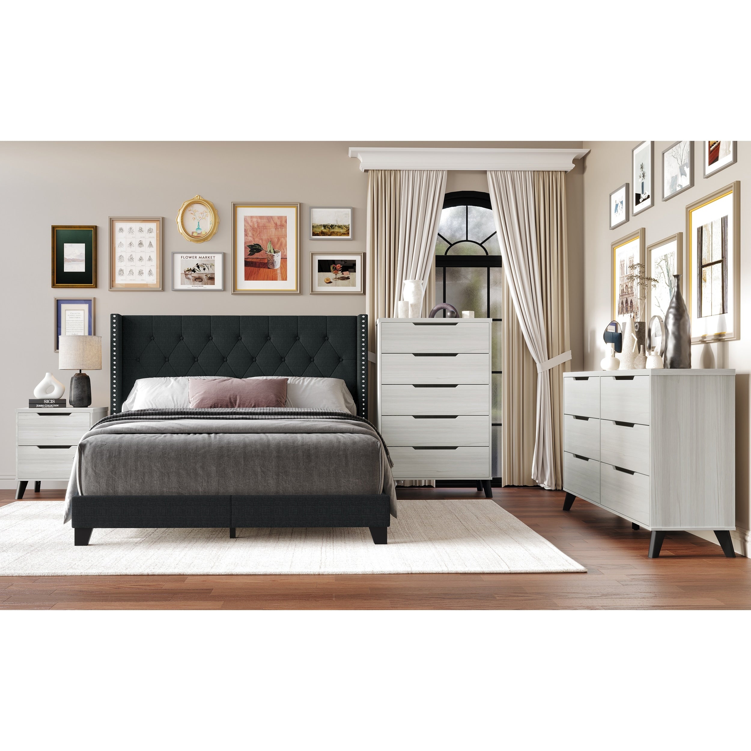 Craftporch Chic Bedroom Set With Nightstand Dresser And Chest