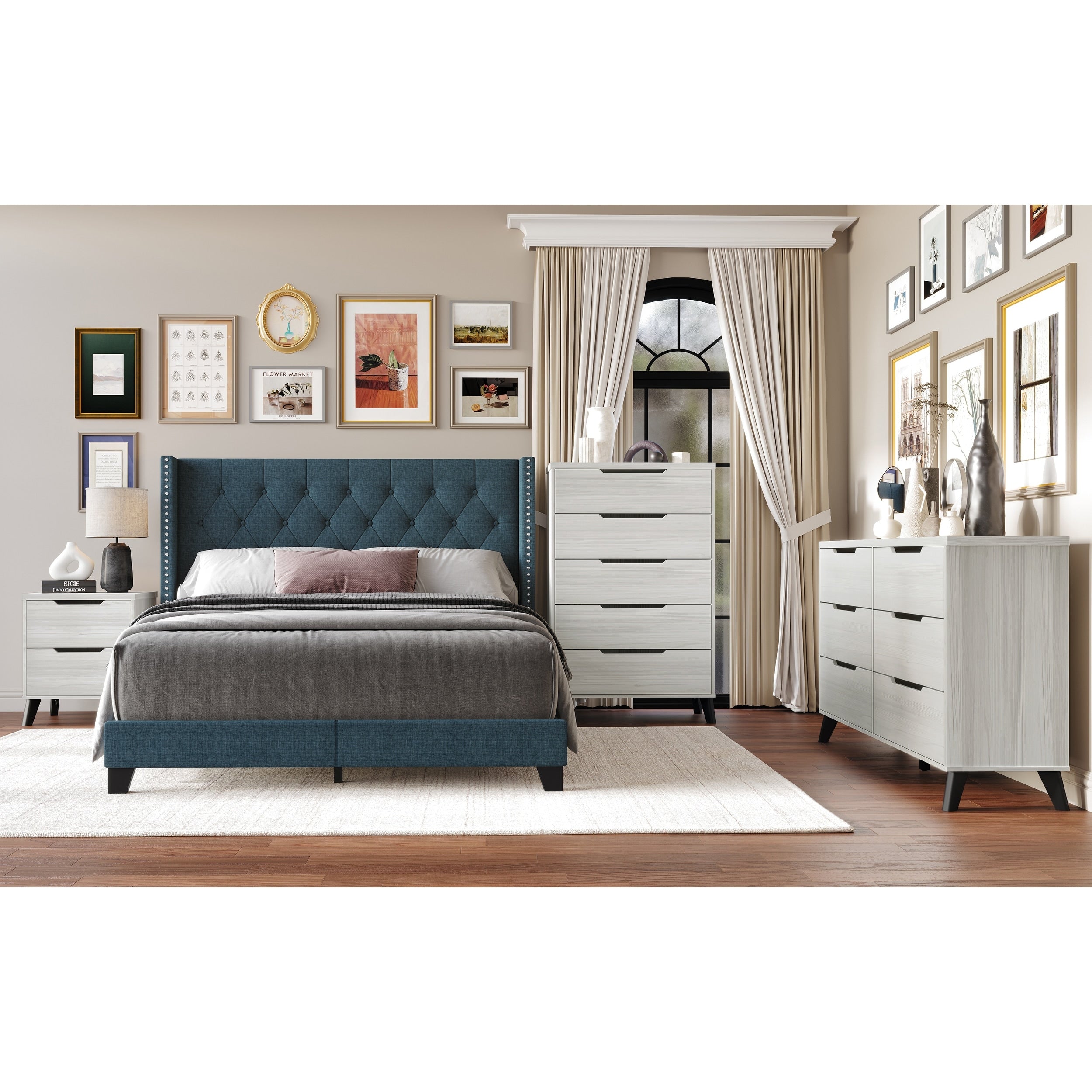 Craftporch Chic Blue Bedroom Set Bedroom Set
