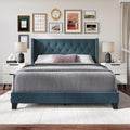 Craftporch Classic Blue Linen Bedroom Set With 2 Pieces Nightstand
