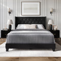 Craftporch Luxury Black Velvet Bedroom Set With 2 Pieces Nightstand