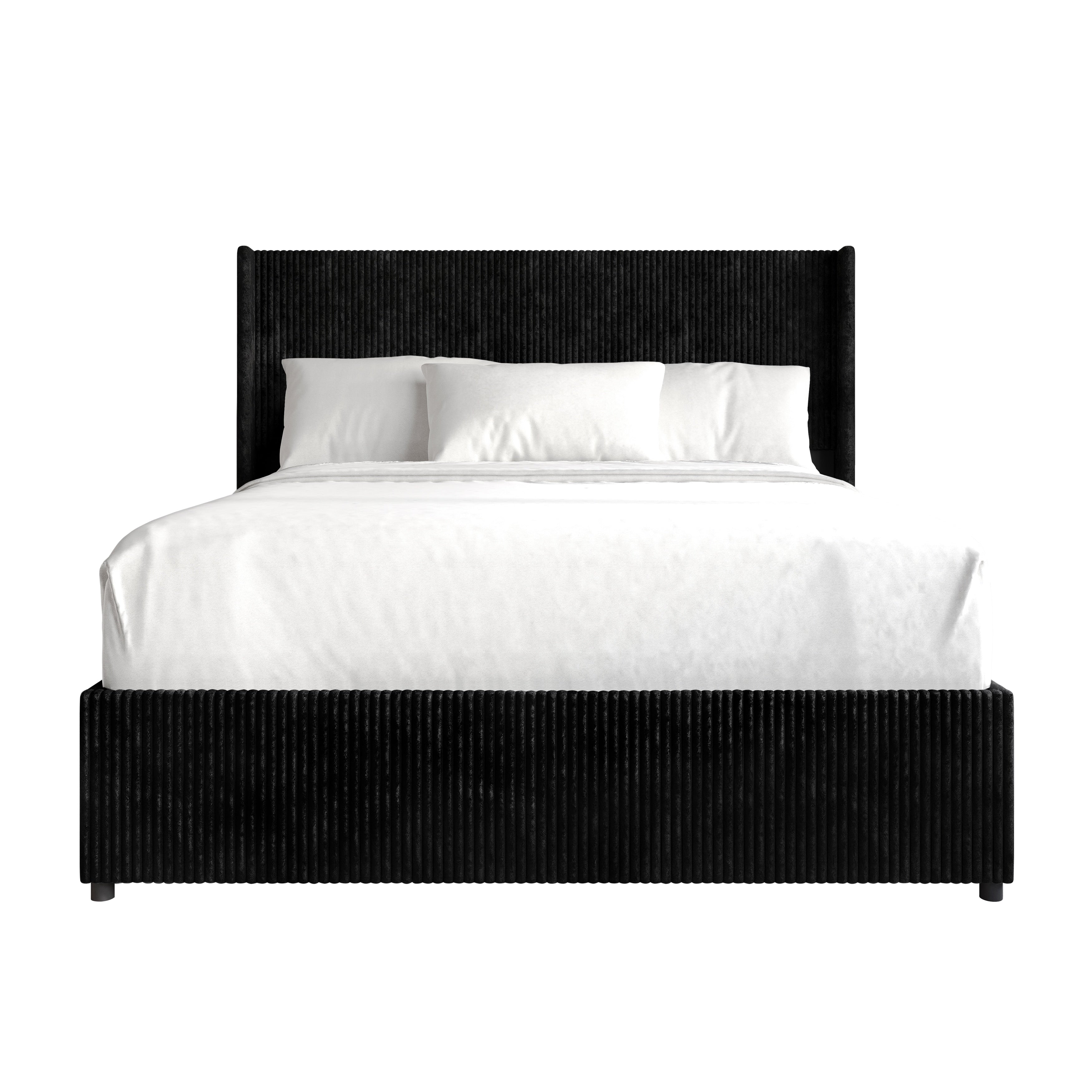 Craftporch Luxury Wingback Platform Lift Up Storage Bed