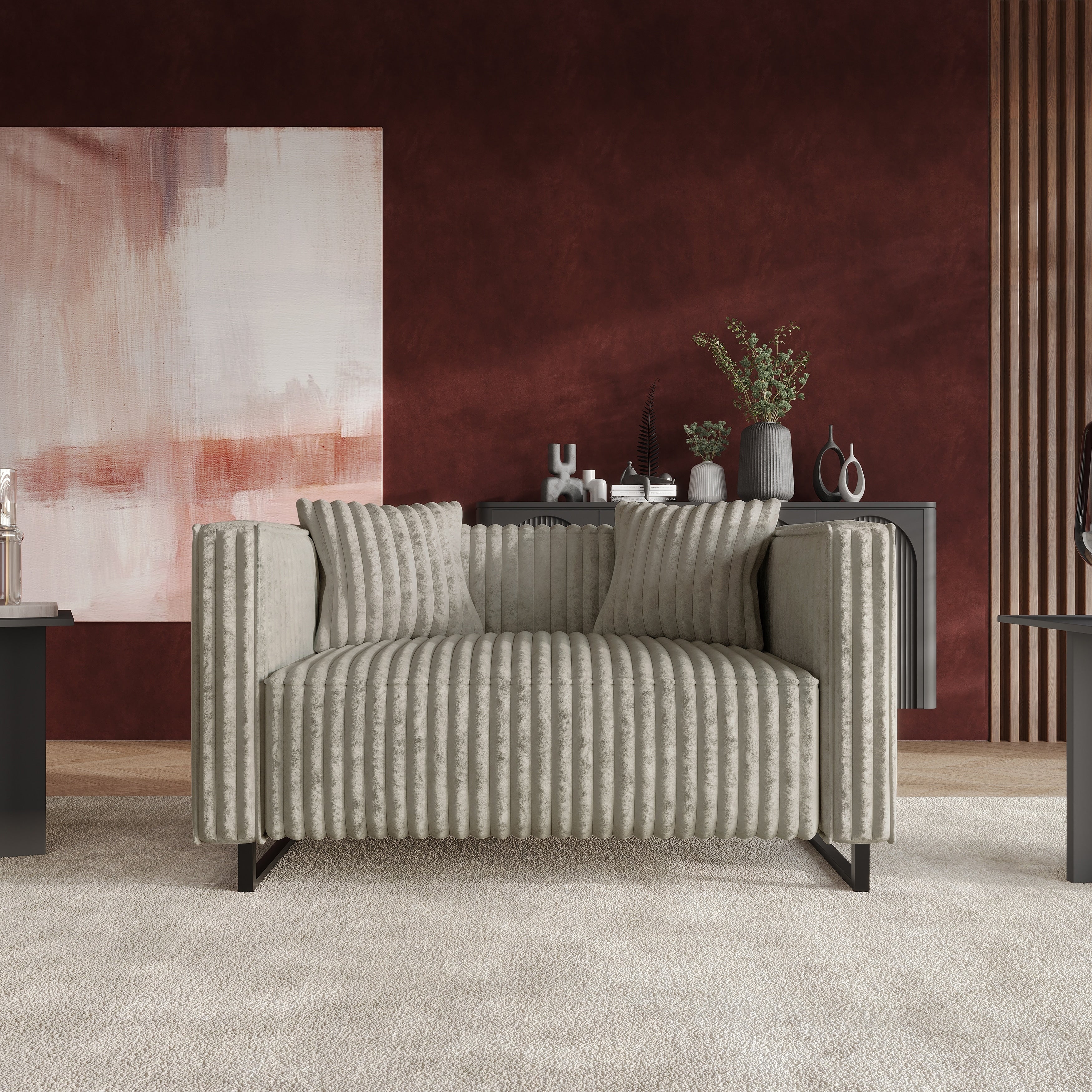 Craftporch Mid Century Modern Upholstered Loveseat N A