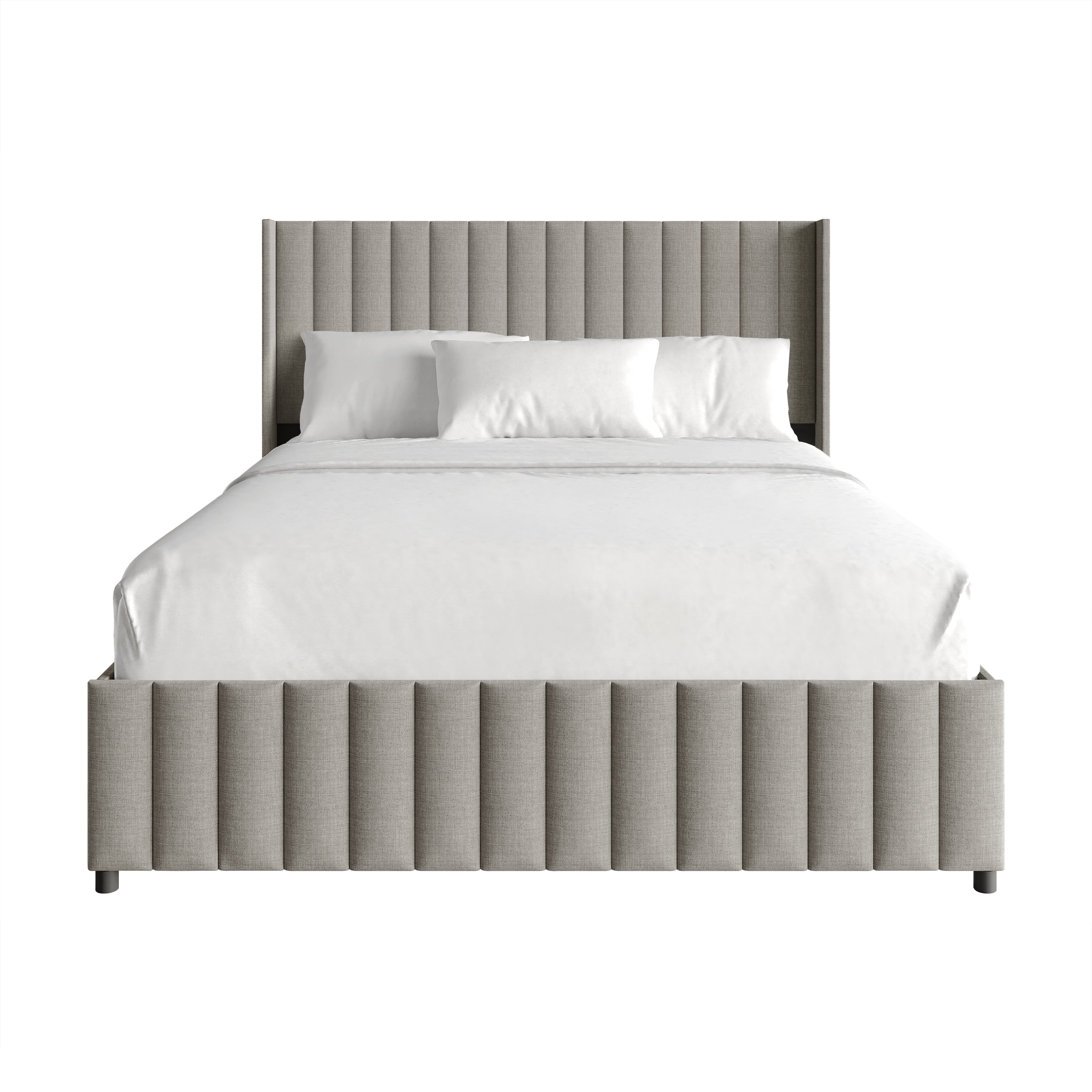 Craftporch Minimalist Wingback Platform Lift Up Storage Bed