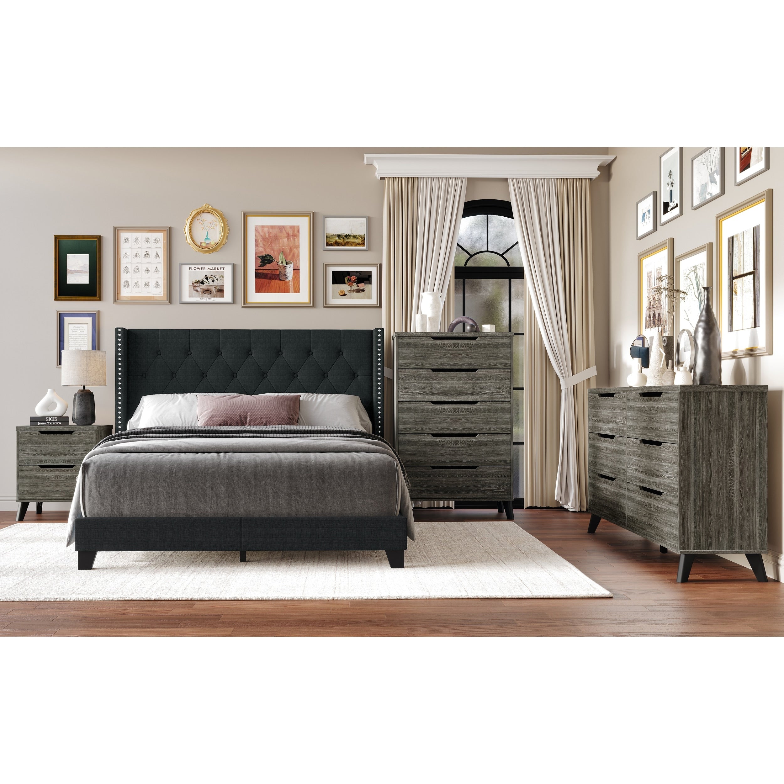 Craftporch Modern Bedroom Set With Nightstand Dresser And Chest