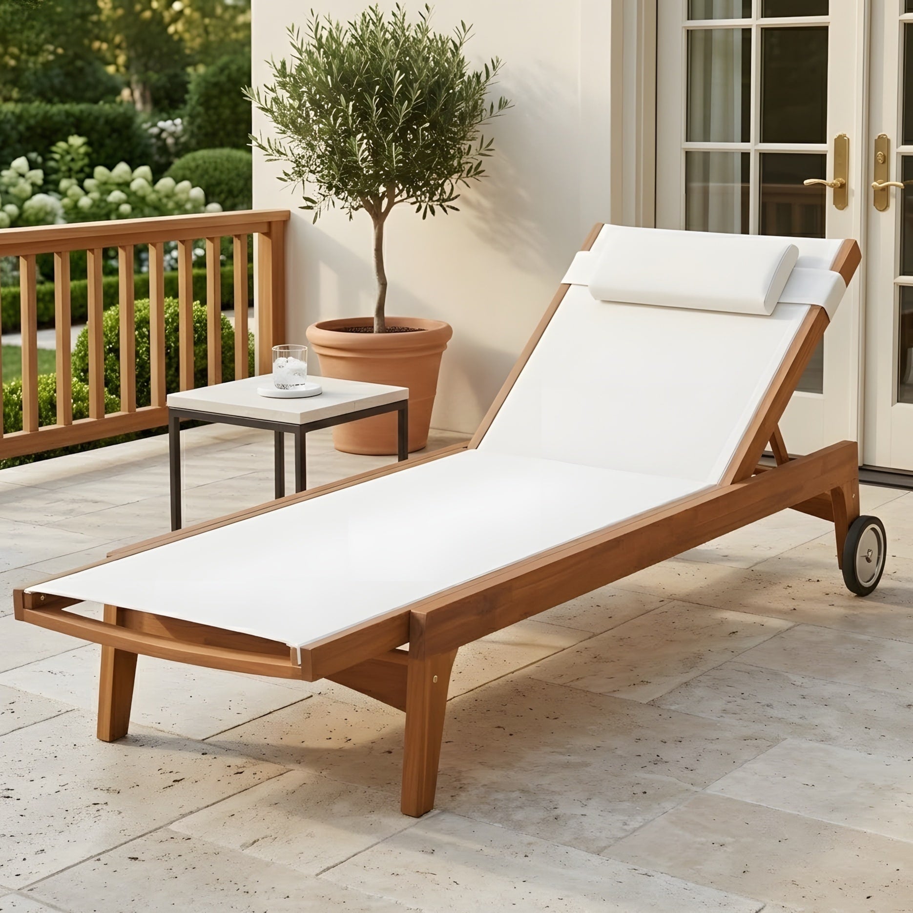 Crafted From Premium Teak Wood This Outdoor Lounge Chair Features A Sturdy Frame Built To Last.