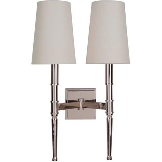 Craftmade 44662 Ella 2 Light 13In Wide Wall Sconce With White Linen Shade N A
