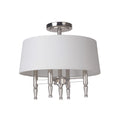 Craftmade 44654 Ella 4 Light 18In Wide Semi Flush Ceiling Fixture With White Linen Shade N A
